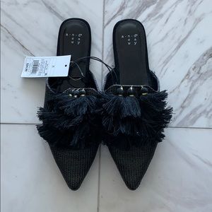 A New Day black Pom Pom mules
